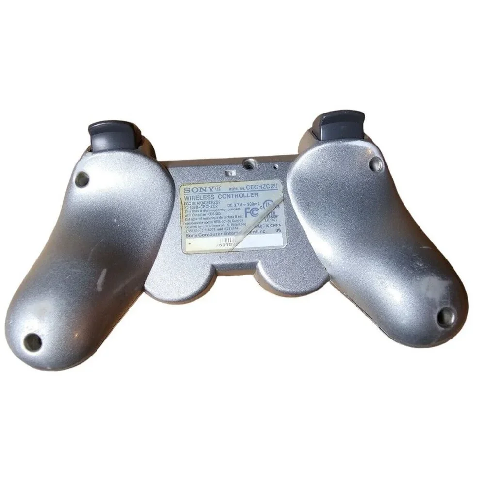 Sony Playstation 3 Silver DualShock 3 Controller Sixaxis FOR PARTS READ DESCRIPT